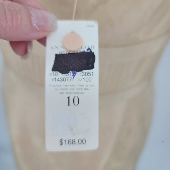 ANN TAYLOR Gold Champagne Sleeveless Cocktail Dress Holiday Party Women's 10 NWT - Picture 7 of 9